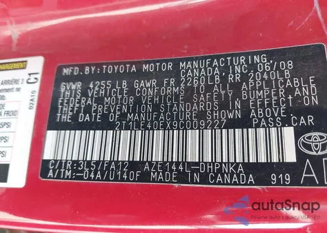 2009 Toyota Matrix S from USA, damaged, VIN 2T1LE40EX9C009227